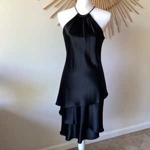 Jones NY Satin Tiered, Chain Neck LBD